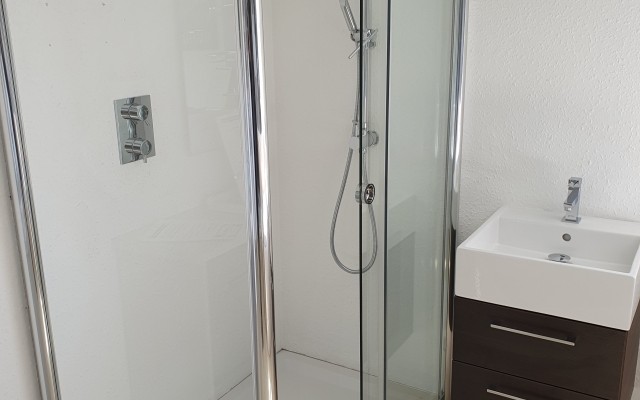 12 - Hickman Supplies Bathroom Showroom - Rectangle Shower Enclosure and a Wall-hung Vanity Unit